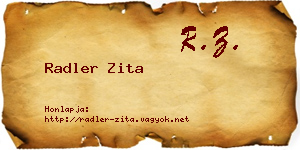 Radler Zita névjegykártya